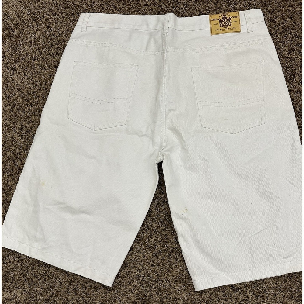 Beyond The Limit Shorts White Denim Distressed Y2K Hip Hop Street Mens 42x13